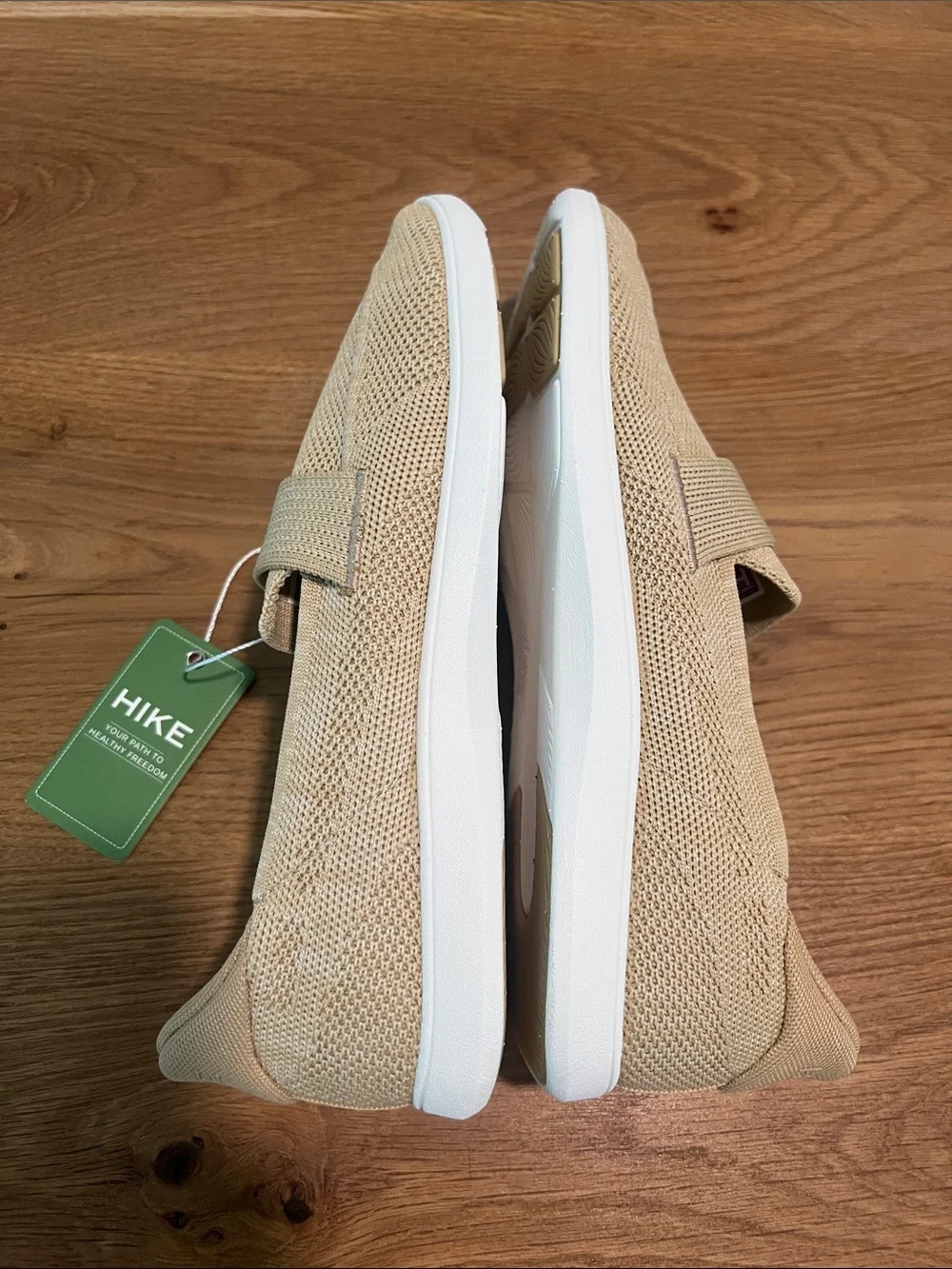 Hike Footwear Valenza Hands-Free Barefoot Knit Loafer Tan Neutral NWT Size 9